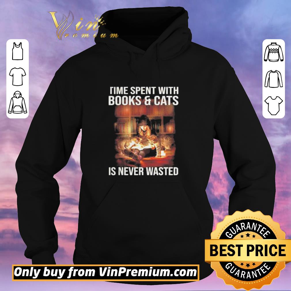 04c00830 premium time spent with books and cats is never wasted vintage shirt 4 - Premium Time Spent With Books And Cats Is Never Wasted Vintage shirt