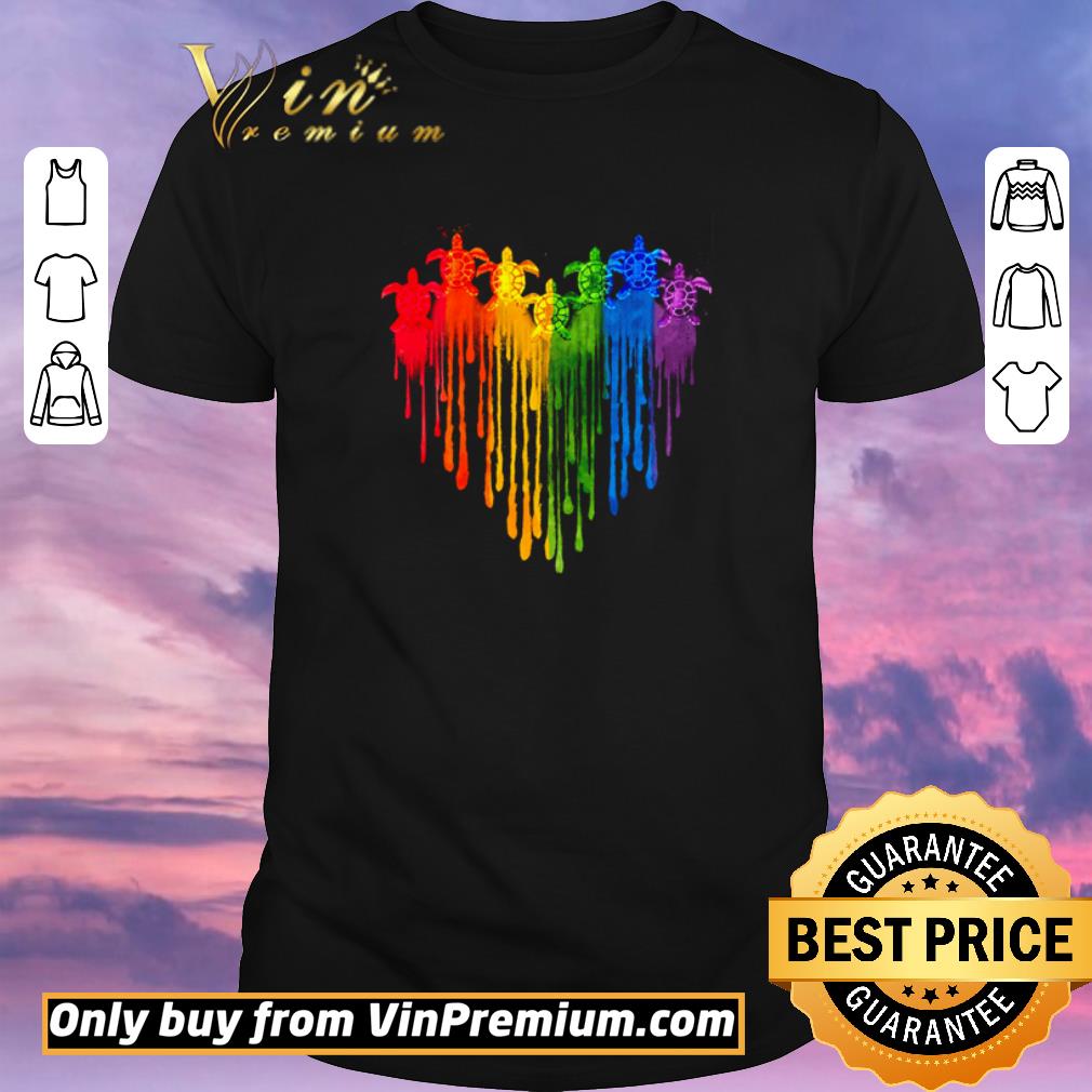 Awesome Turtle LGBT heart water color shirt sweater