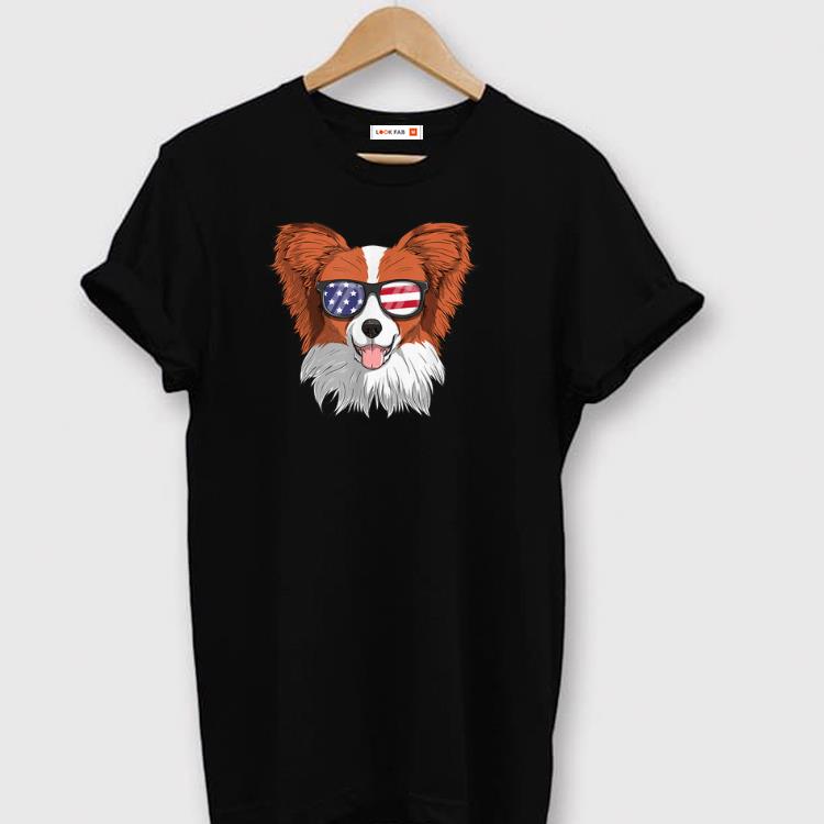 Nice Papillon Dog Patriotic USA 4th Of July American Cute Shirt