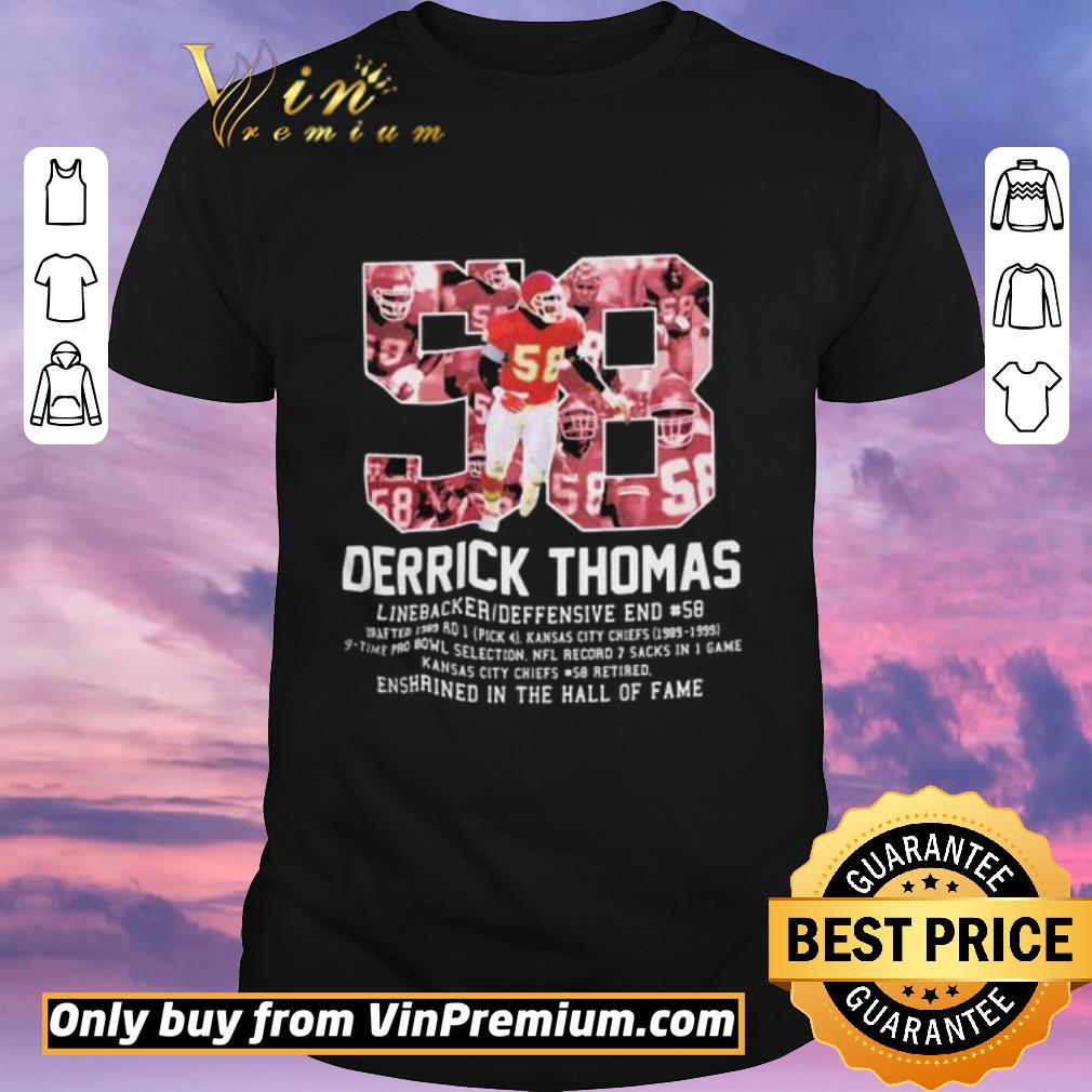 Funny 58 derrick thomas kansas city football linebacker jersey shirt