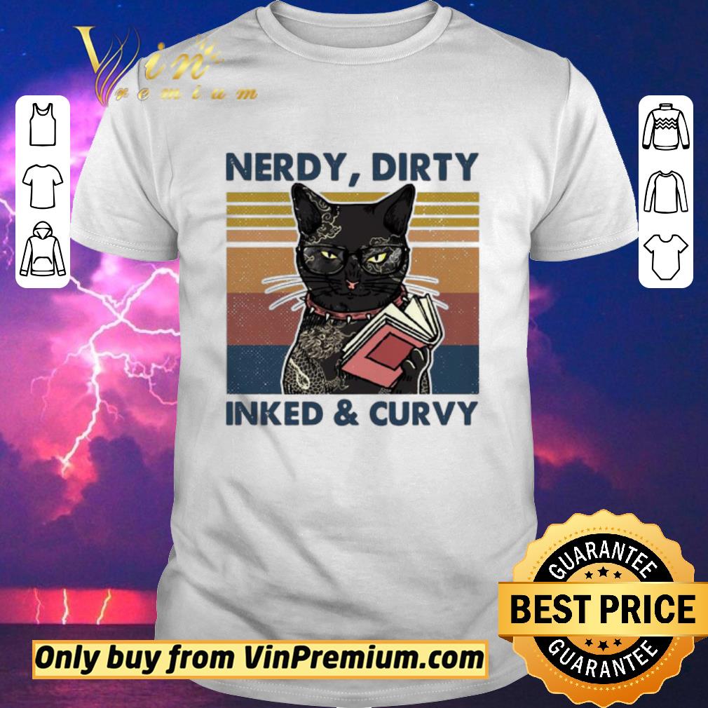 Official Cat tattoo Nerdy dirty inked and curvy vintage shirt