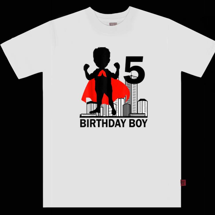 Nice Superhero 5th Birthday For Kids Super Five Shirt