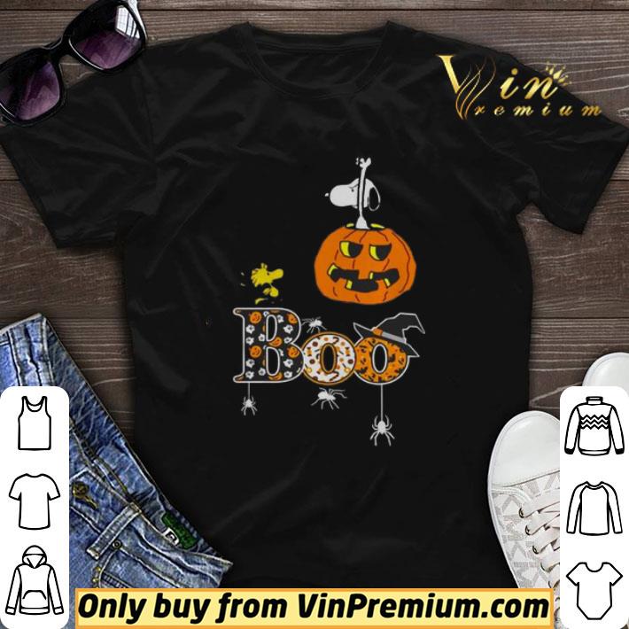 Halloween Snoopy and Woodstock boo black shirt