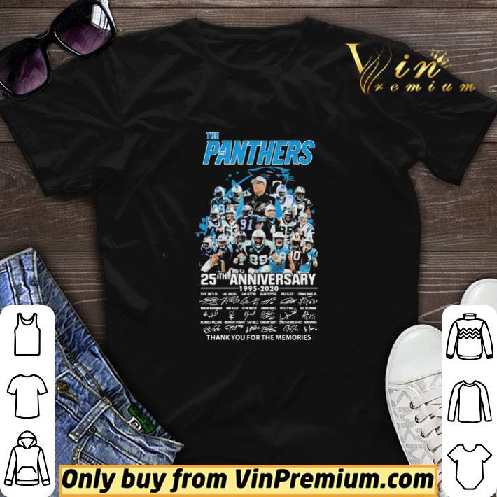 The carolina panthers football 25th anniversary 1995 2020 thank you for the memories signatures shirt sweater