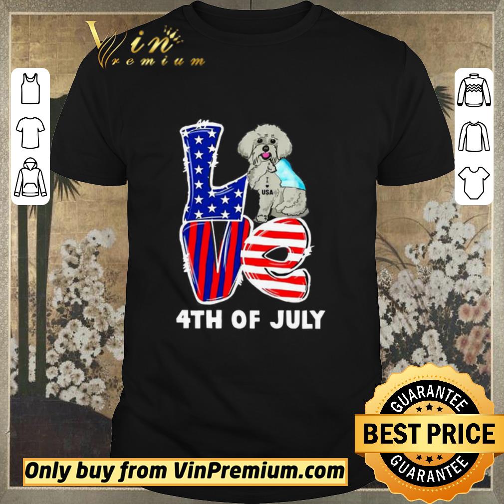 Pretty Maltese Dog Tattoo I Love USA 4th Of July shirt sweater