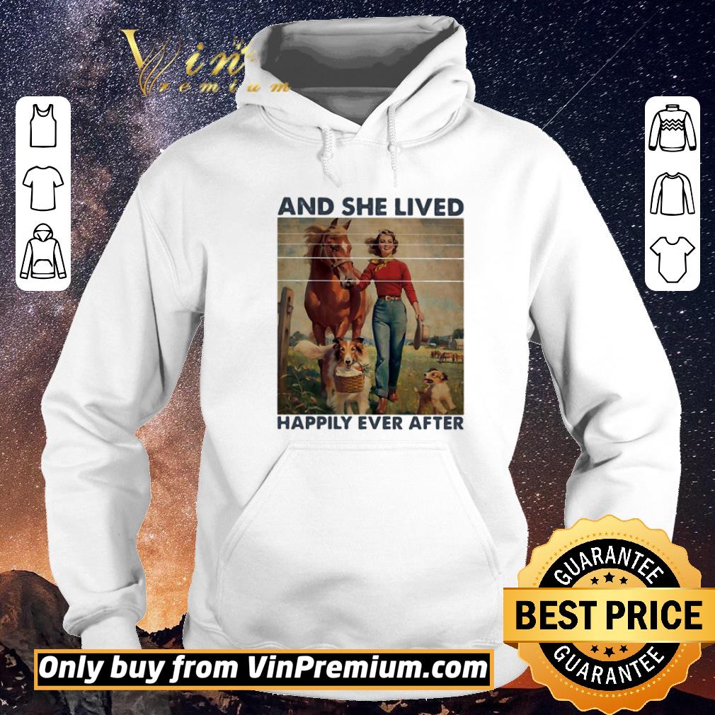 30af2f12 awesome and she lived happily ever after girl horse dog vintage shirt sweater 4 - Awesome And She Lived Happily Ever After Girl Horse Dog Vintage shirt sweater