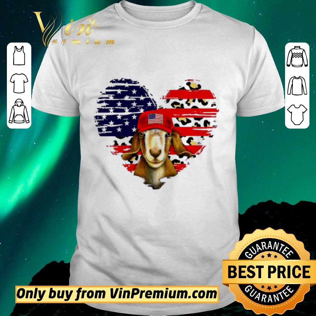 Funny Goat Love Leopard American Flag shirt sweater