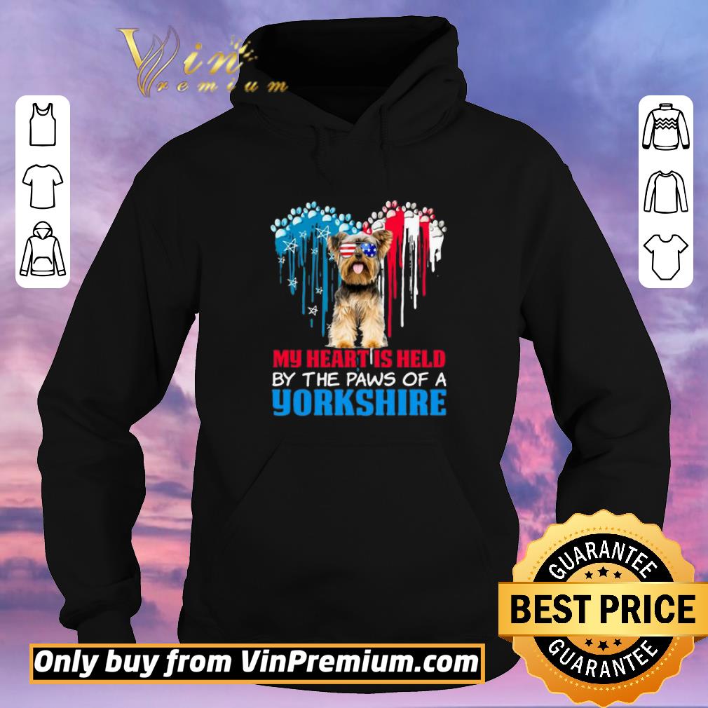 400368ff awesome heart paw america my heart is held by the paws of a yorkshire shirt sweater 4 - Awesome Heart Paw America My Heart Is Held By The Paws Of A Yorkshire shirt sweater
