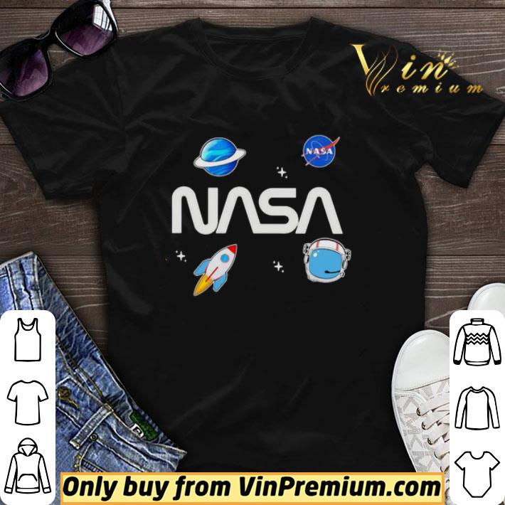 Neon riot nasa planets black shirt sweater