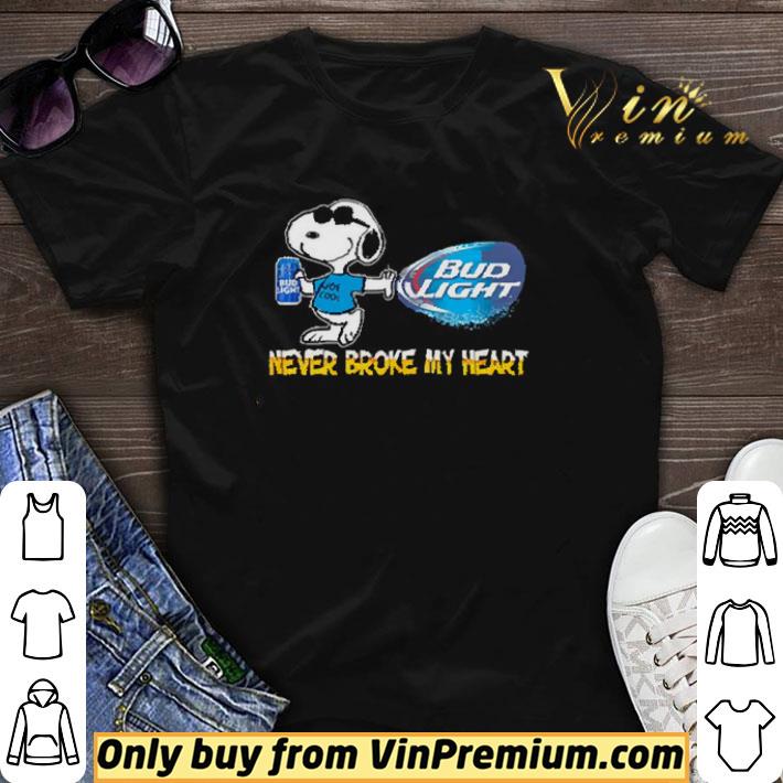 Snoopy Bud light never broke my heart shirt sweater