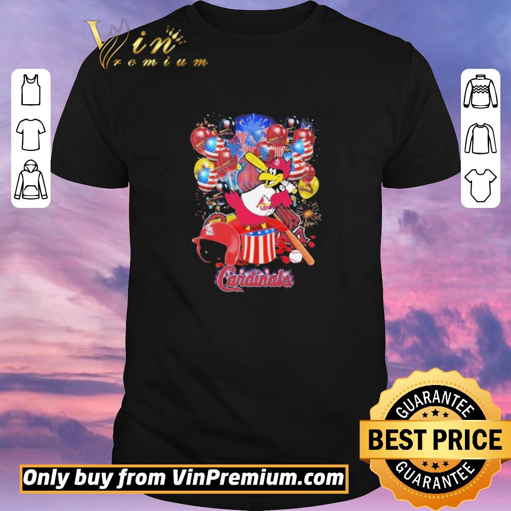 Premium Fredbird St. Louis Cardinals Firework Balloon American Flag shirt sweater