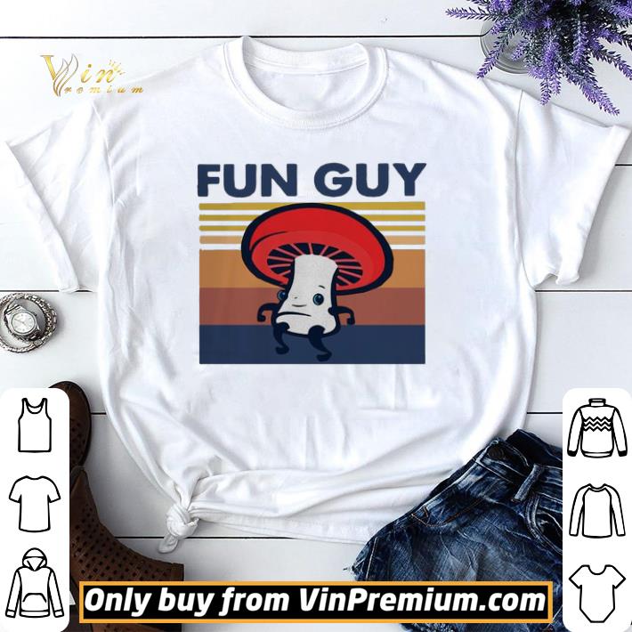 Mushroom Fun Guy Sunset White shirt sweater