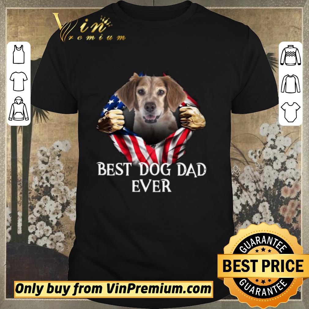 Awesome Blood Inside Me Brittany Dog American Flag Best Dog Dad Ever shirt sweater