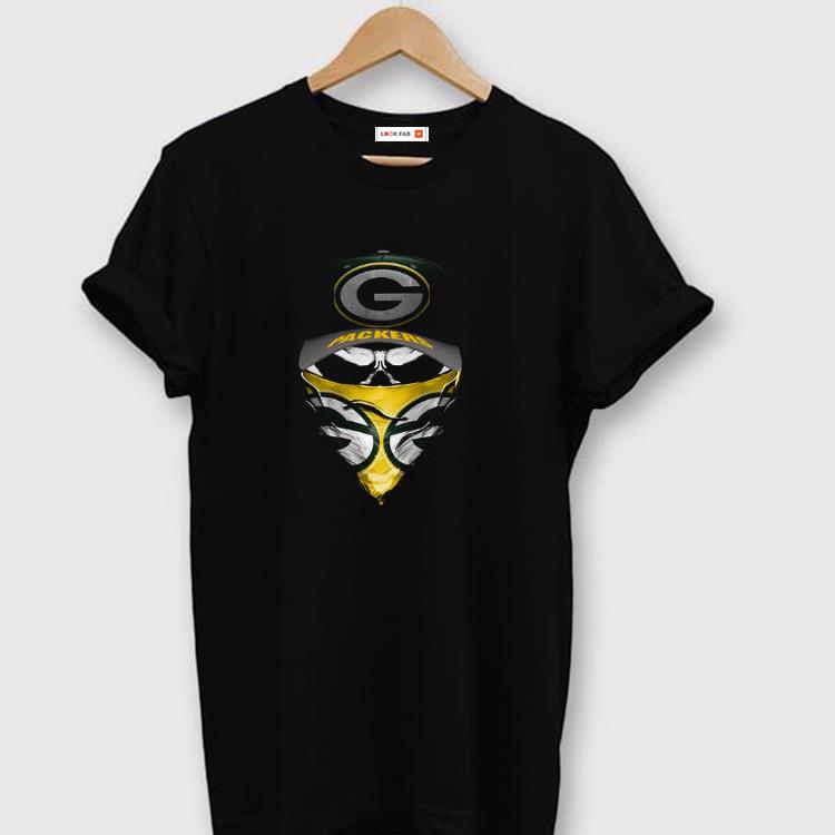 Awesome Skull Face Mask Green Bay Packers Shirt