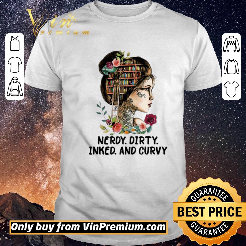 Funny Girl books flowers nerdy dirty inked and curvy shirt sweater