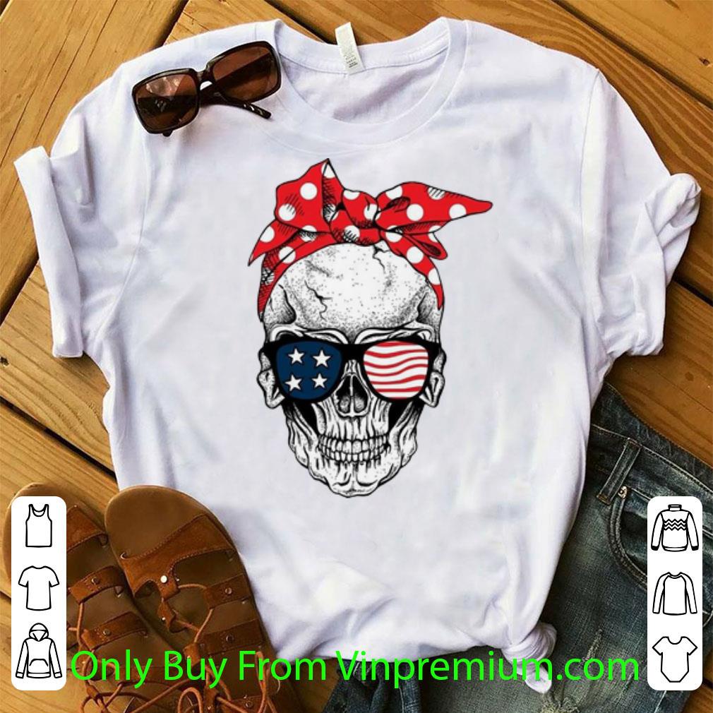 Awesome Skull Bandana Sunglasses American Flag shirt