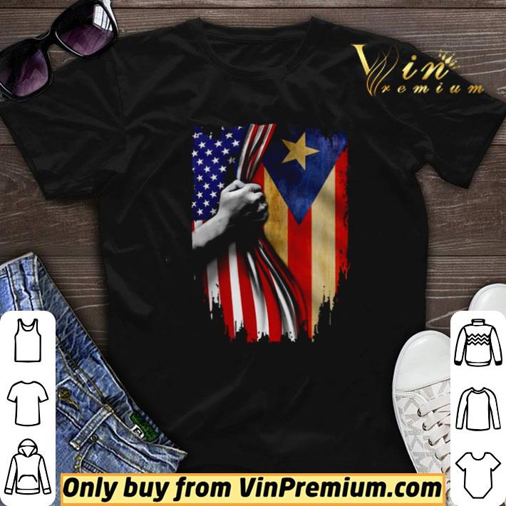 America Flag and Puerto Rican Flag inside me shirt sweater