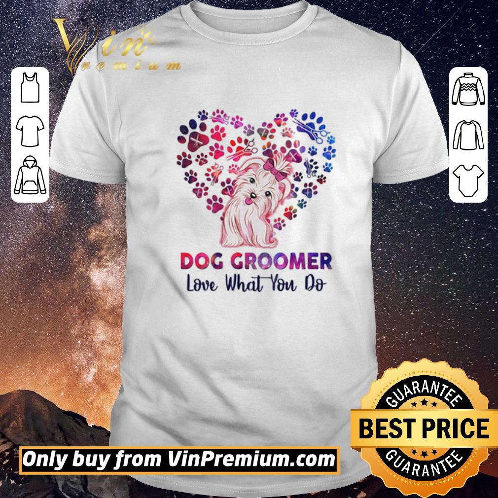 Hot Dog Groomer Love That You Do Heart Paw Hairses shirt sweater