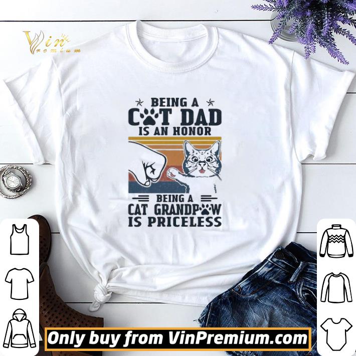 Being a paw cat dad is an honor being a cat grandpaw is priceless father’s day vintage retro shirt sweater