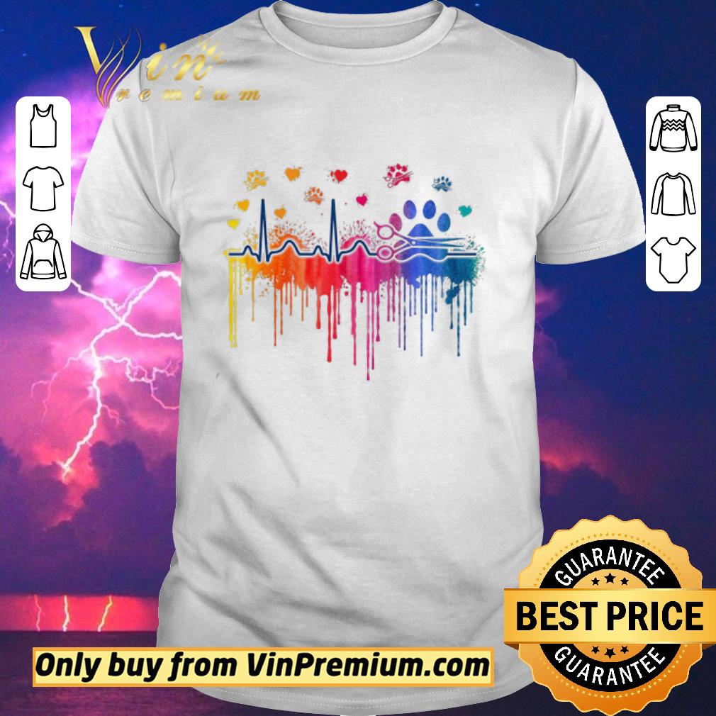 Official Heartbeat Proud Dog Groomer Watercolor shirt sweater