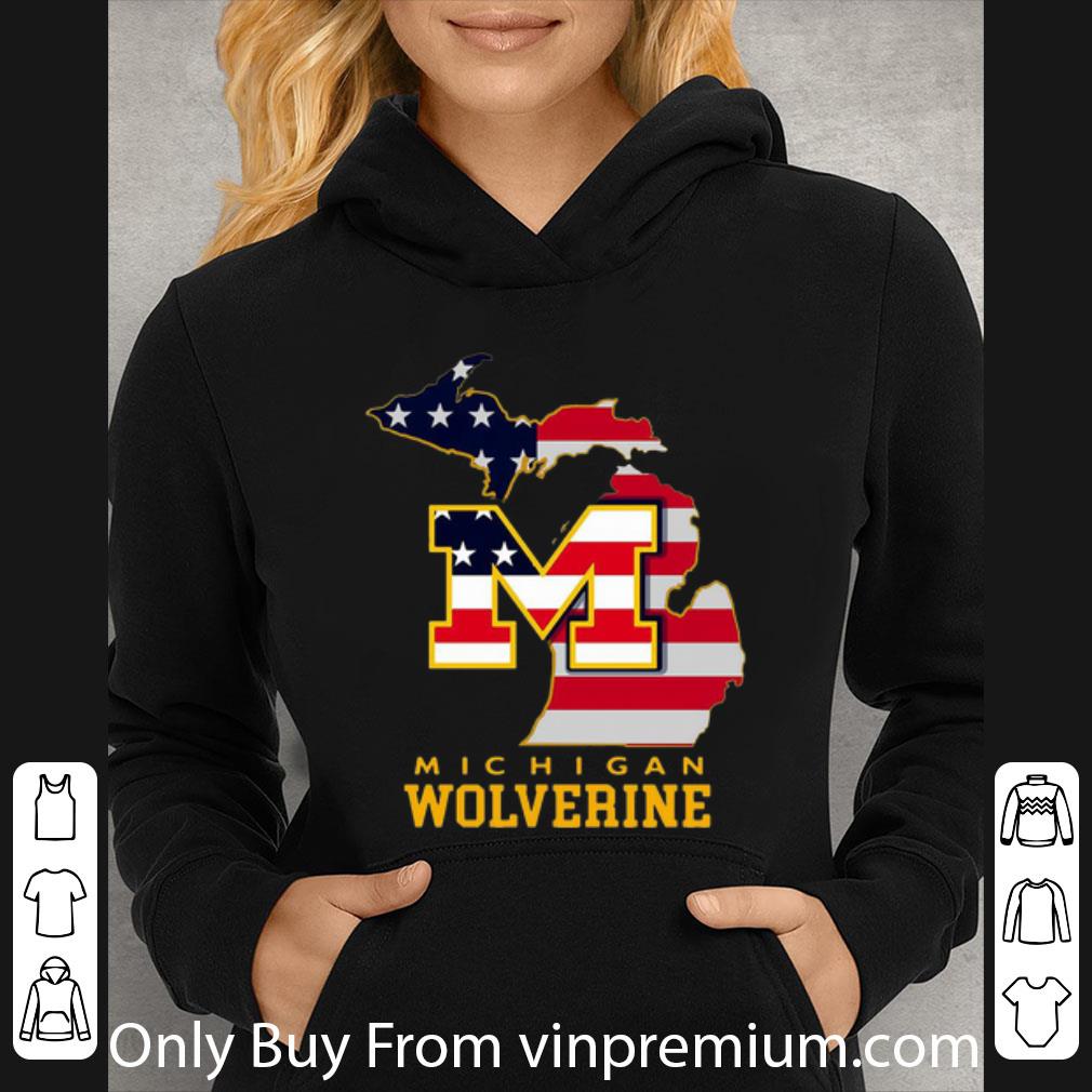 9c88f5ac hot michigan wolverines american flag shirt 4 - Hot Michigan Wolverines American Flag shirt