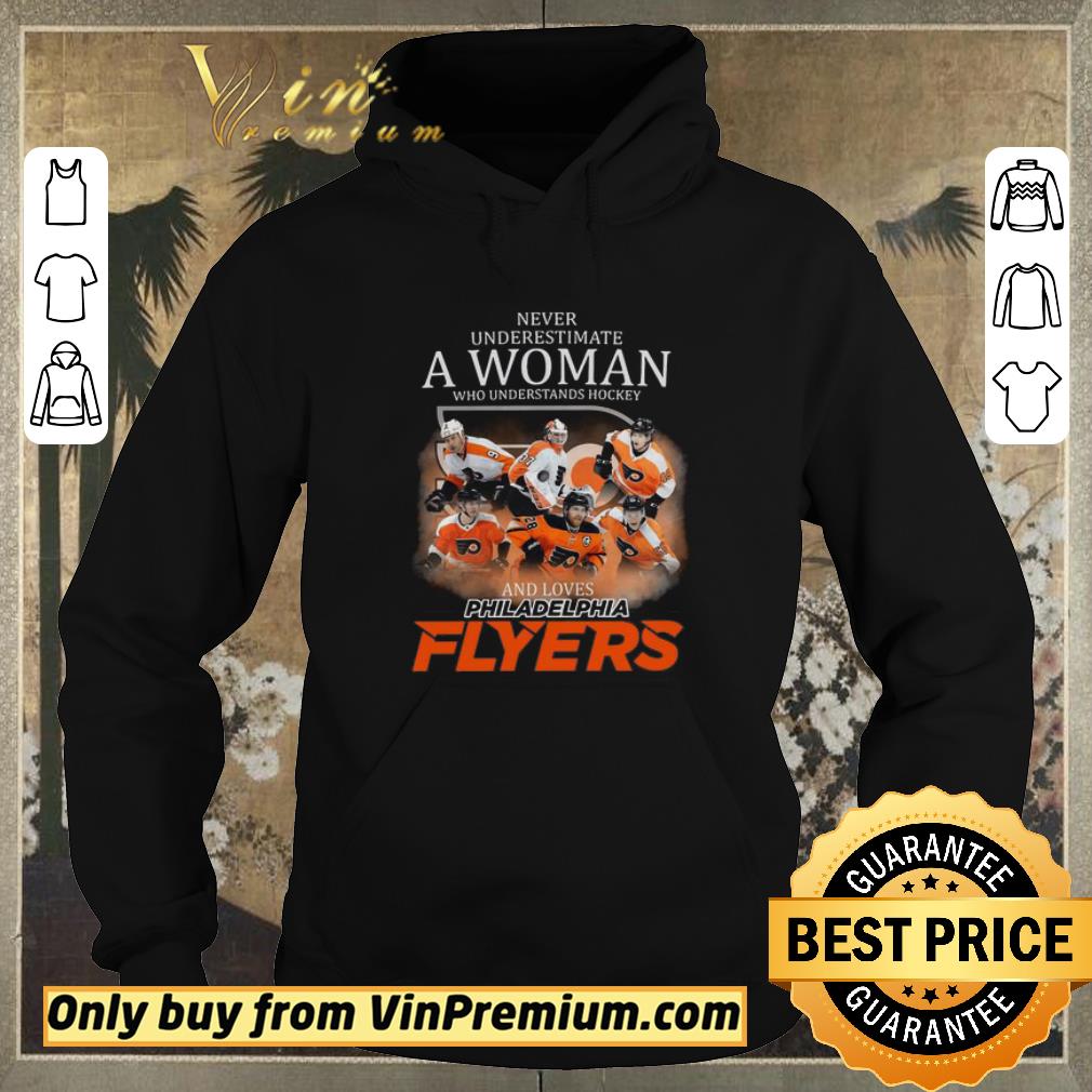 9e0d2a18 funny never underestimate a woman who understands hockey and loves philadelphia flyers shirt sweater 4 - Funny Never Underestimate A Woman Who Understands Hockey And Loves Philadelphia Flyers shirt sweater