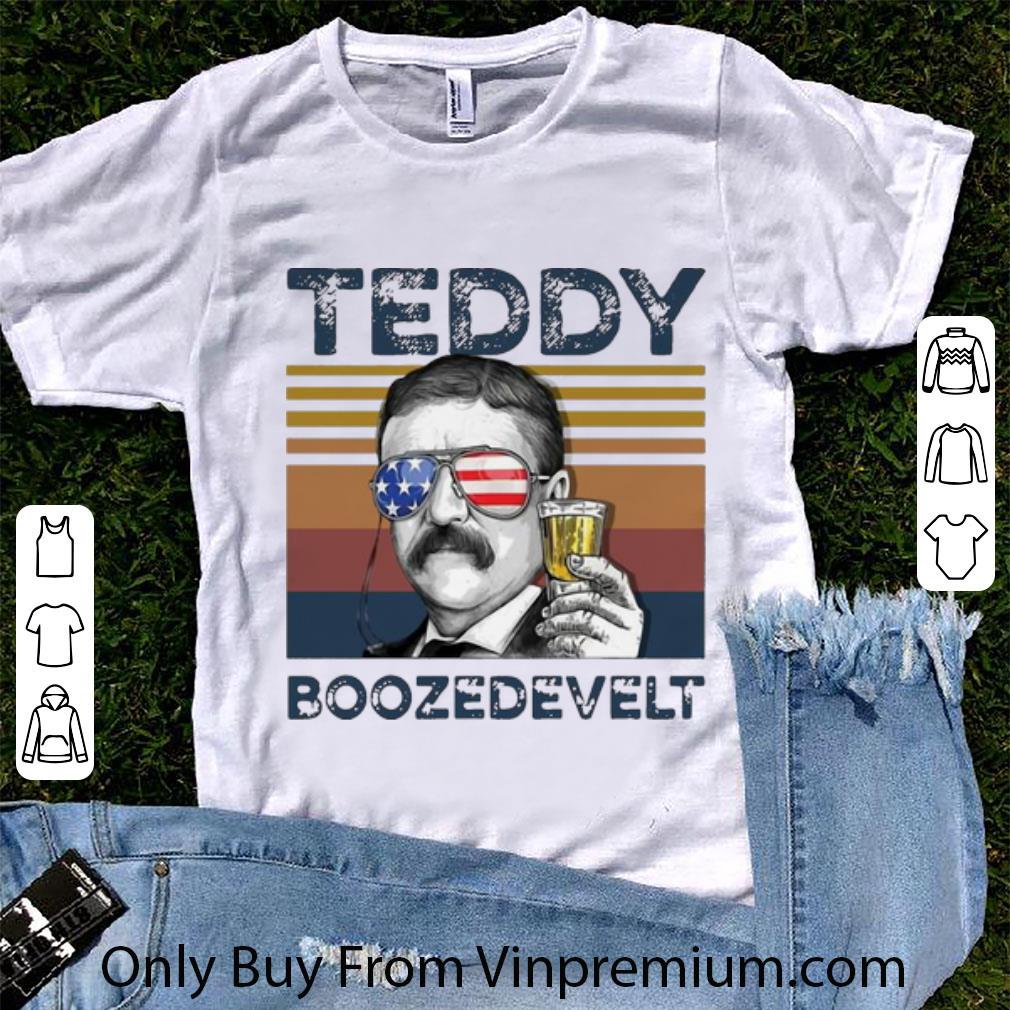 Official Vintage Teddy Boozedevelt Drink Beer American Flag shirt