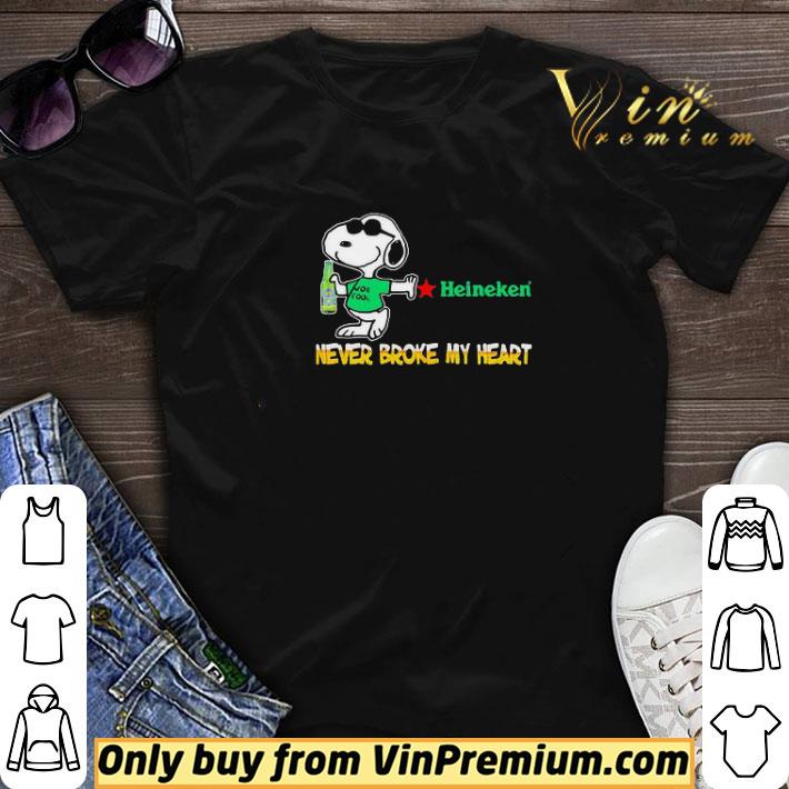 Snoopy Hug Heineken Beer Never Broke My Heart shirt sweater