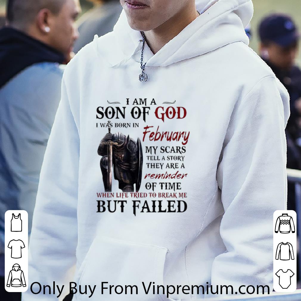 a38dd5ae pretty i am a son of god i was born in february my scars tell a story shirt 4 - Pretty I Am A Son Of God I Was Born In February My Scars Tell A Story shirt