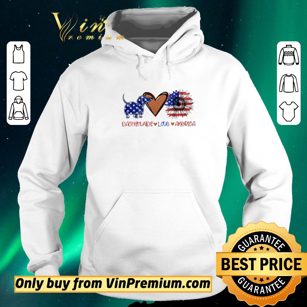 Hot Dachshunds love America Sunflower 4th of July shirt sweater a4c43d7f hot dachshunds love america sunflower 4th of july shirt sweater 4 - Hot Dachshunds love America Sunflower 4th of July shirt sweater
