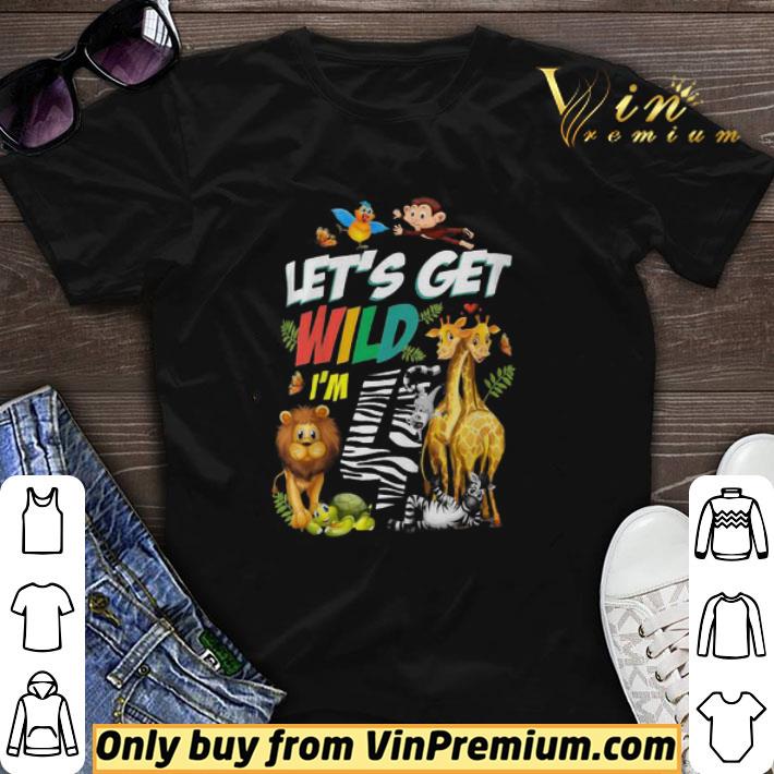 Kids Safari Birthday 4 Zoo Animals Lets Get Wild I’m 4 Party Gift shirt sweater