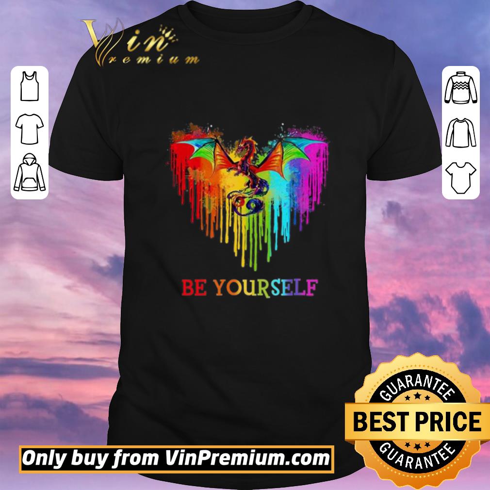 Awesome Dragon Heart Watercolor Be Yourself LGBT shirt sweater