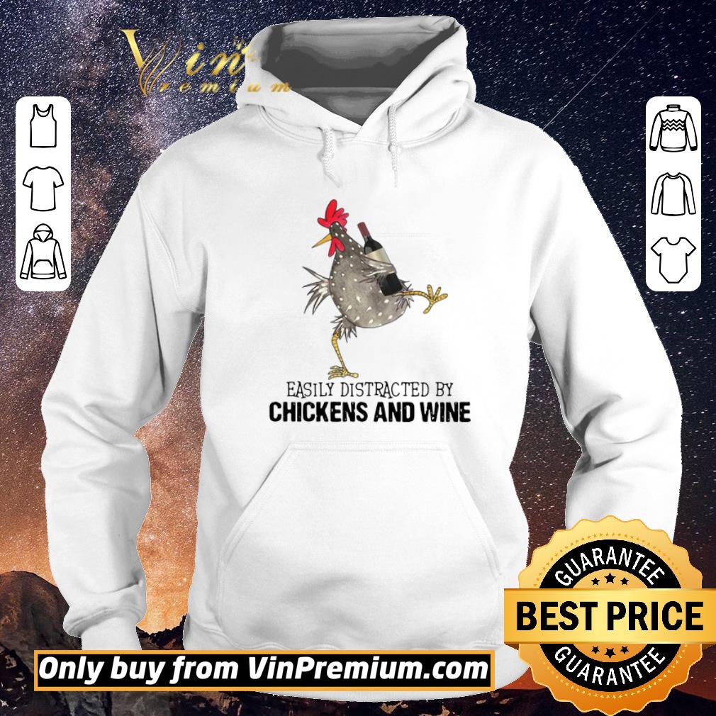 b27bc7c8 pretty easily distracted by cats and chickens and wine shirt sweater 4 - Pretty Easily Distracted By Cats And Chickens And Wine shirt sweater