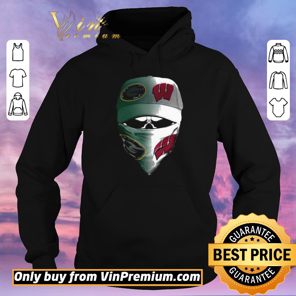 baf49fed nice skull mask green bay packers and wisconsin badgers shirt sweater 4 - Nice Skull mask green bay packers and wisconsin badgers shirt sweater