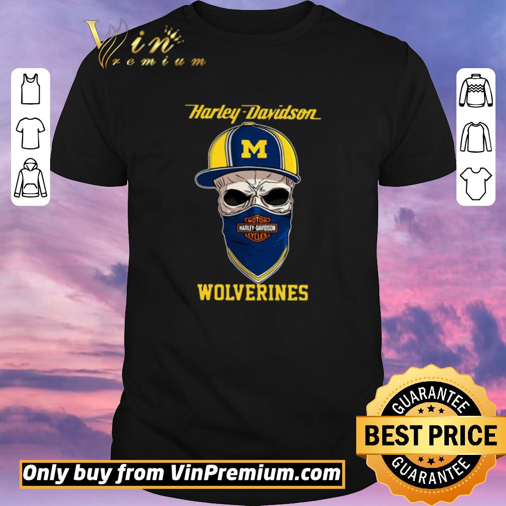 Awesome Skull mask Harley Davidson Wolverines Hat shirt sweater