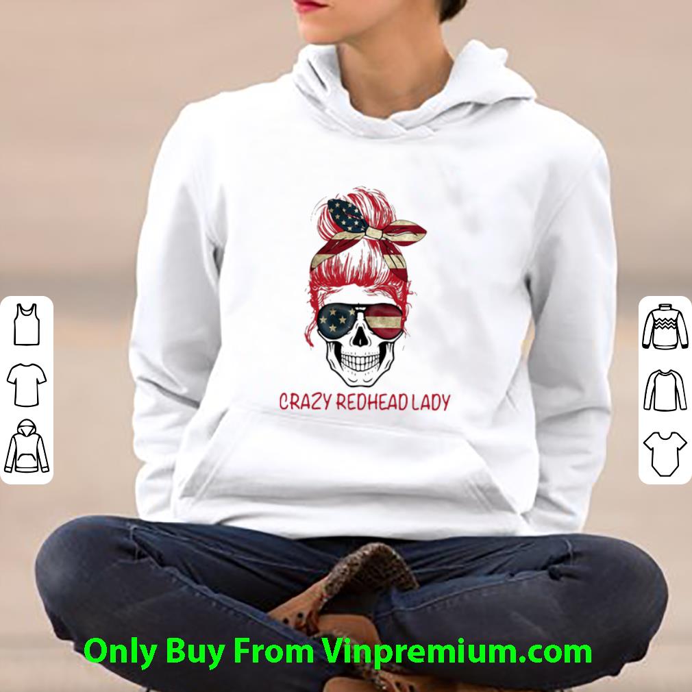 c0ea75b2 awesome crazy redhead lady skull american flag shirt 4 - Awesome Crazy Redhead Lady Skull American Flag shirt