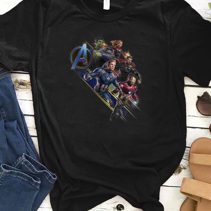 Pretty Marvel Avengers Endgame Action Pose Logo Graphic Shirt