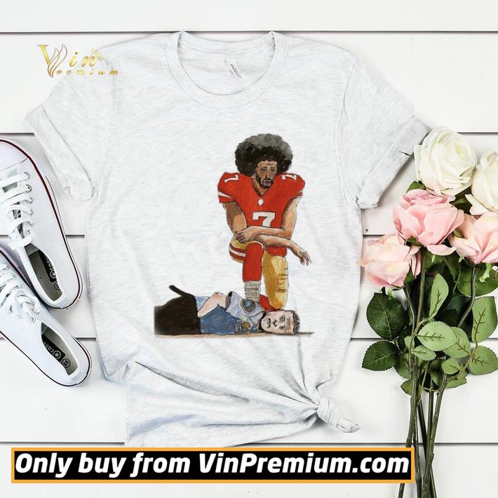 dd43ed66 colin kaepernick kneeling on the white police shirt sweater 4 - Colin Kaepernick kneeling on the white police shirt sweater