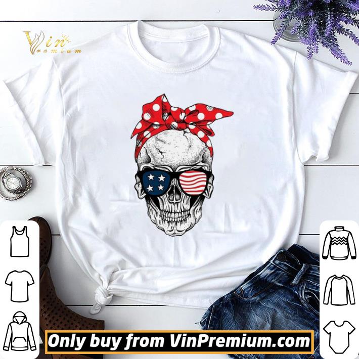 Skull Bandana Sunglass American flag shirt sweater