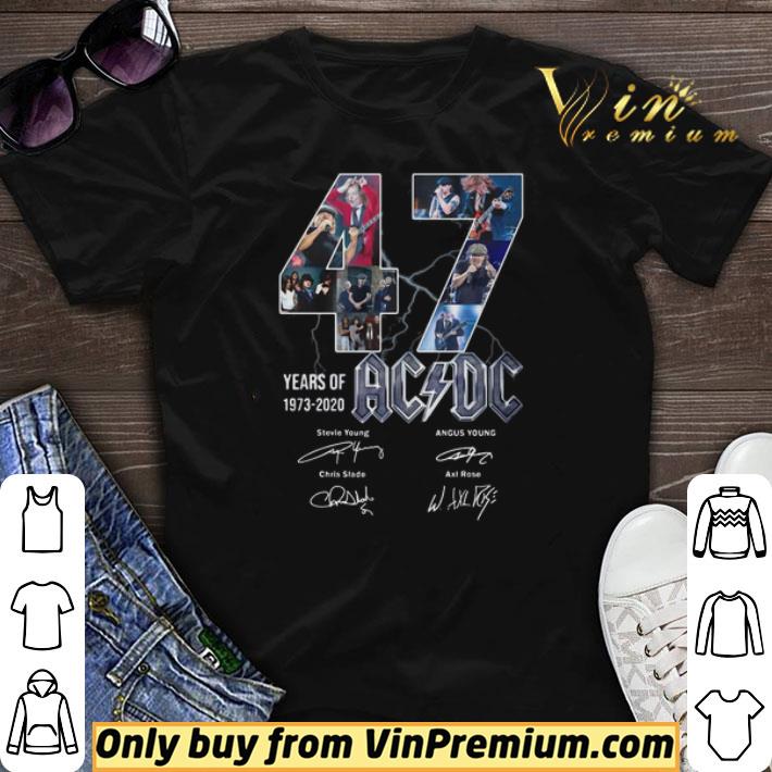 47 years of 1973 2020 acdc band members signatures shirt sweater