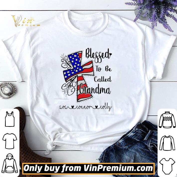 Blessed to be called grandma American flag veteran Independence day shirt sweater