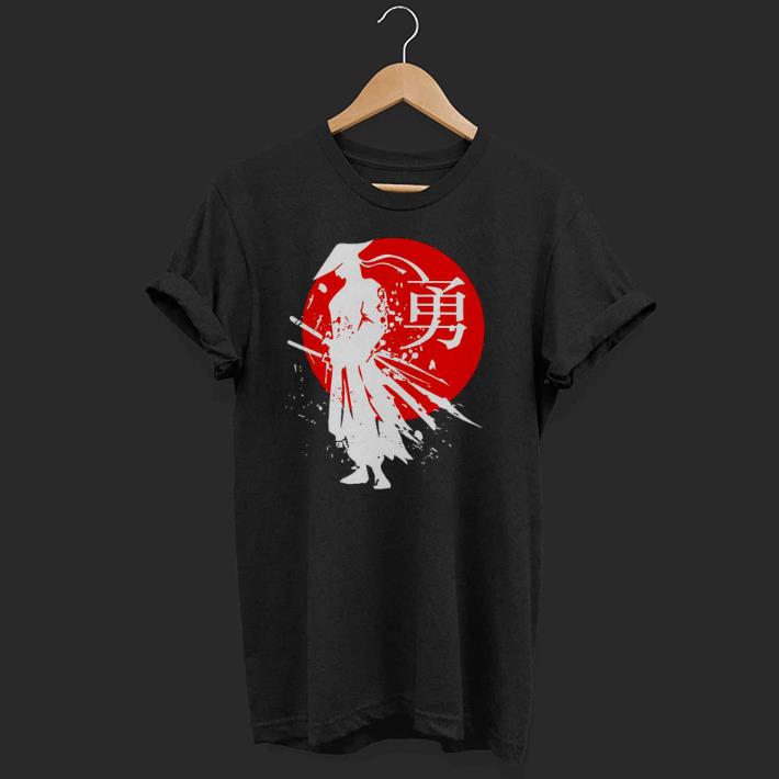 Awesome Japanese Samurai Warrior Retro Japan Calligraphy for Courage Shirt