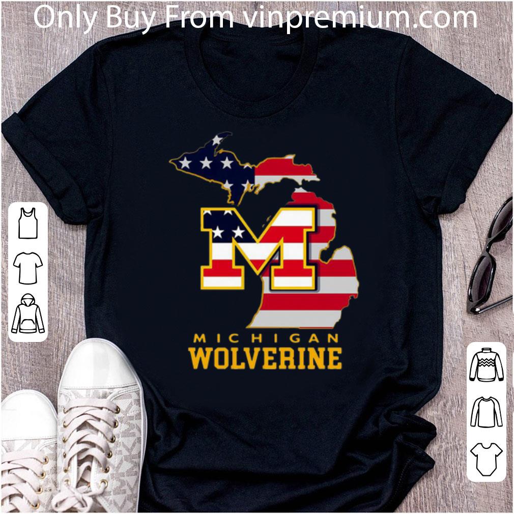 Hot Michigan Wolverines American Flag shirt