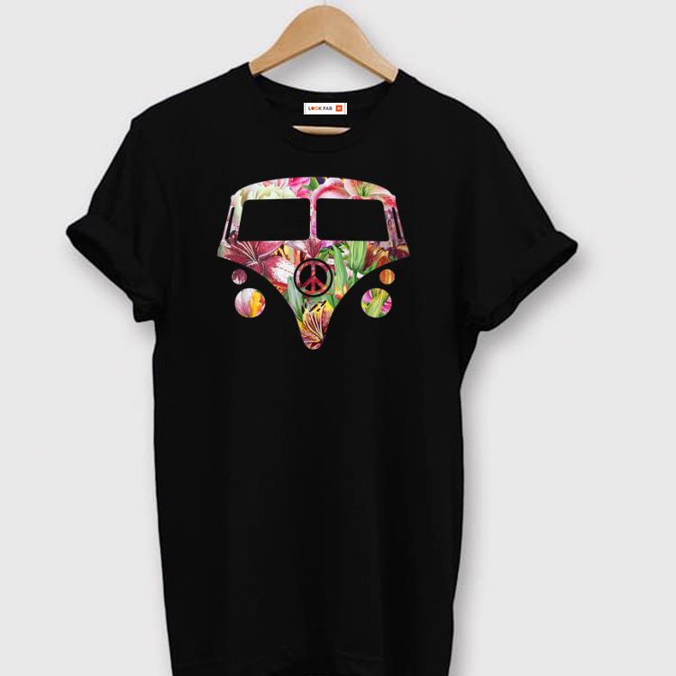 Awesome Hippie Camper Hippy Van Floral Garden Flower Shirt