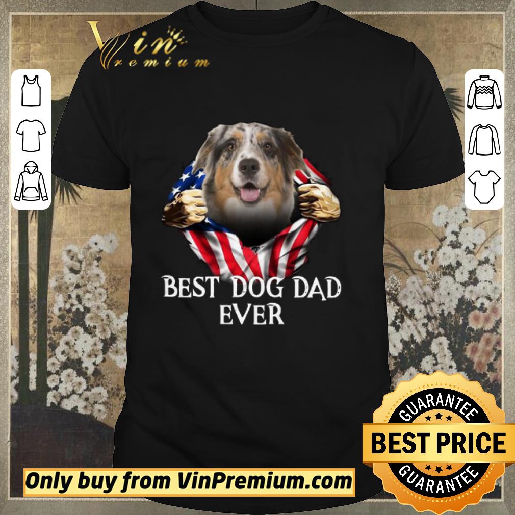 Hot Blood Inside Me Australian Shepherd Dog American Flag Best Dog Dad Ever shirt sweater