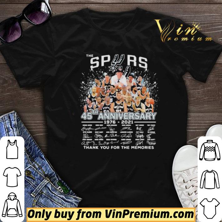 The san antonio spurs basketball team 45th anniversary 1976 2021 thank you for the memories signatures shirt sweater