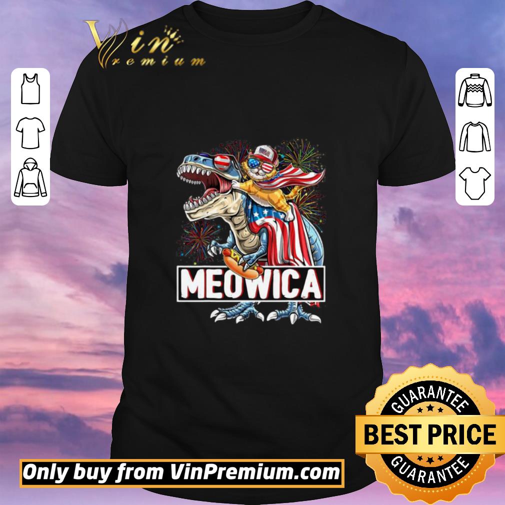 Awesome Meowica Amerisaurus Rex Happy Independence Day shirt sweater