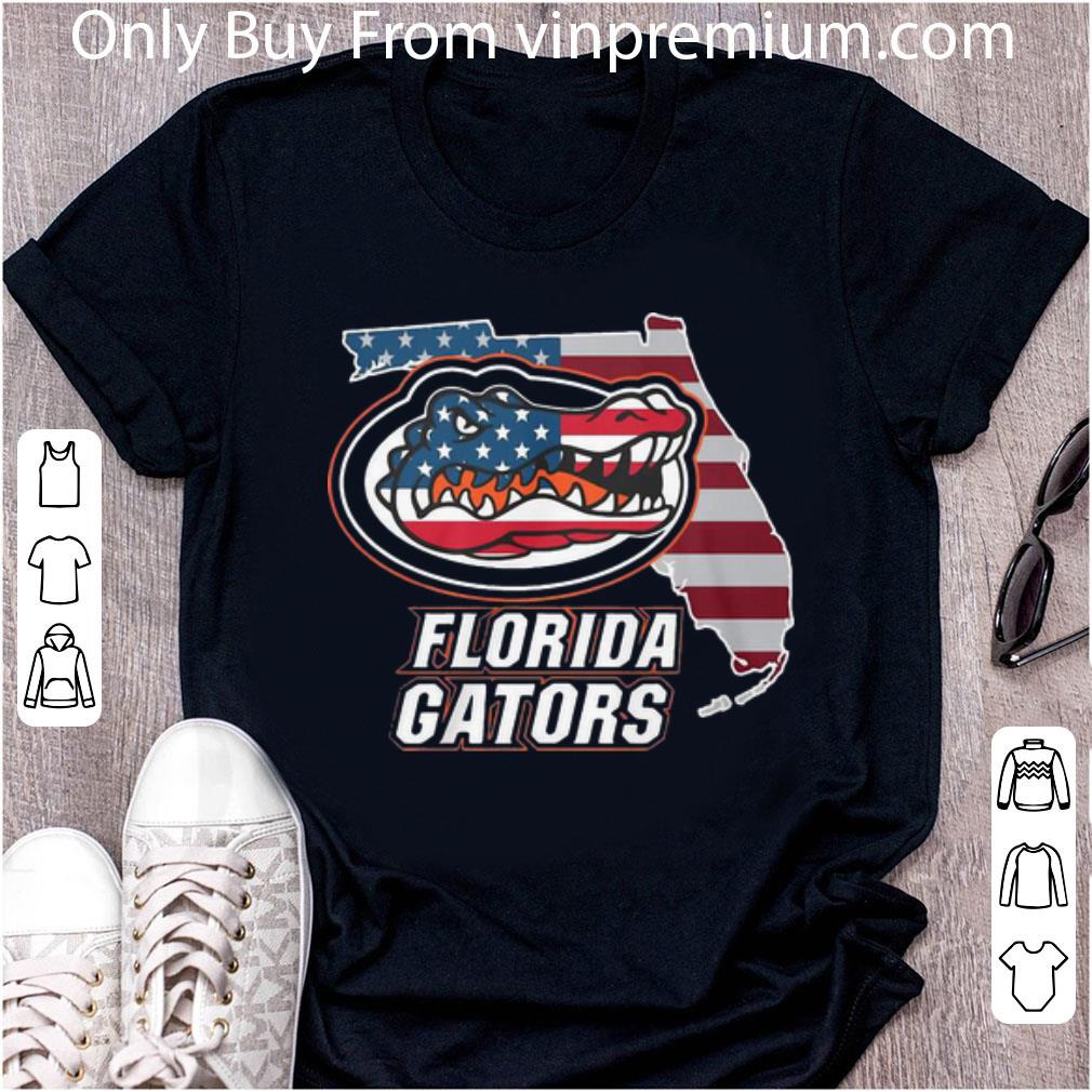 Awesome Florida Gators Florida Map American Flag shirt