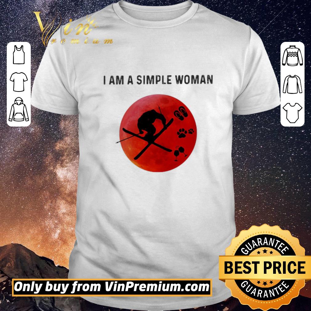 Awesome I am a simple woman skiing paw wine shirt sweater