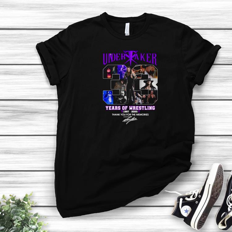 Hot Undertaker 33 Years Of Wrestling 1987 2020 Thank You For The Memories Signature Shirt